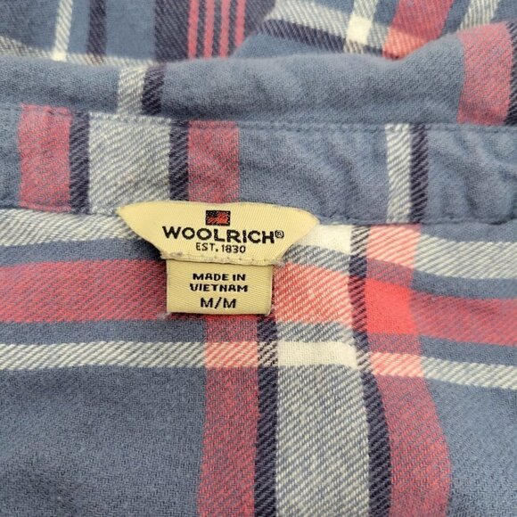 Woolrich Women's Blue/Pink Plaid 100% Cotton Flannel Size M - Picture 8 of 11